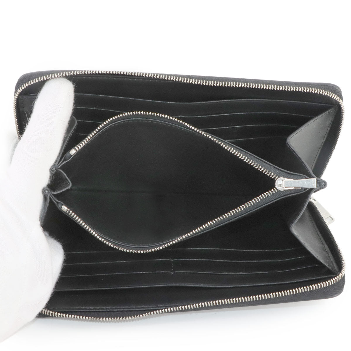 Zipped Around Long Wallet Leather Black 10B553BEL