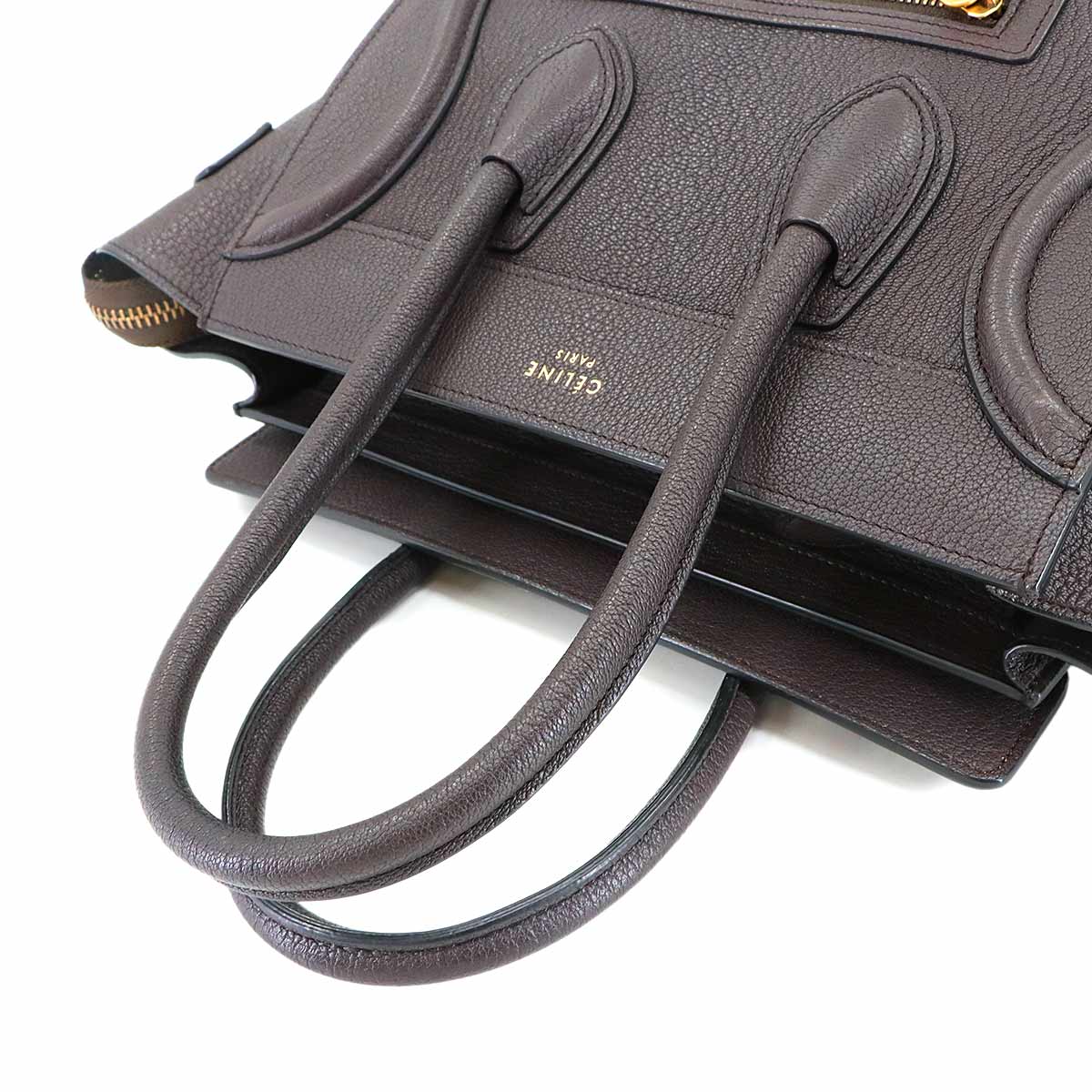 Luggage Micro Shopper Hand Bag Leather Dark brown 167793