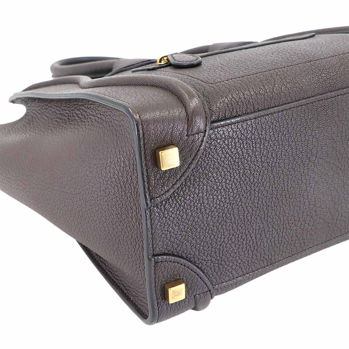 Luggage Micro Shopper Hand Bag Leather Dark brown 167793