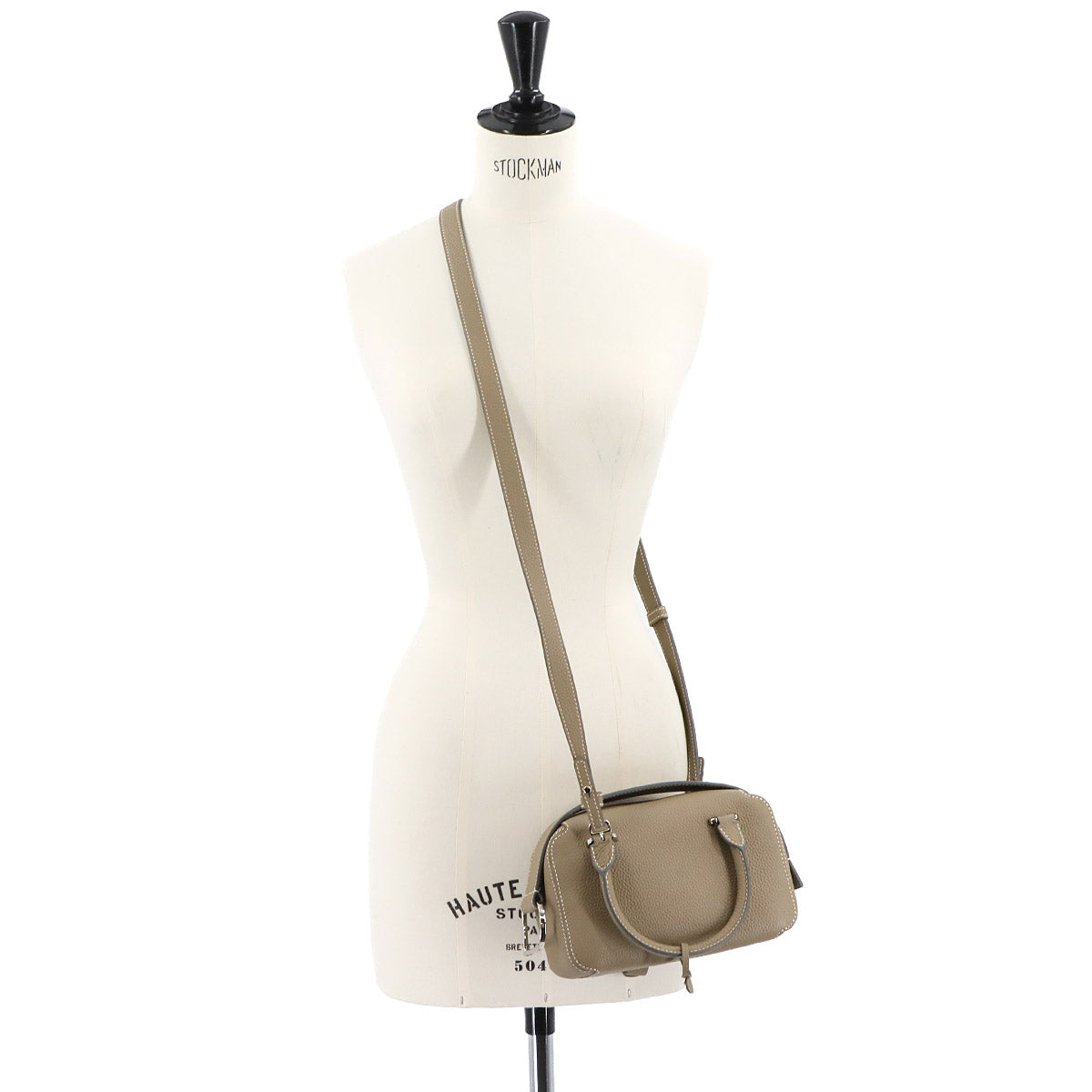 Cool Box Mini 2way Hand Shoulder Bag Leather Beige Purse