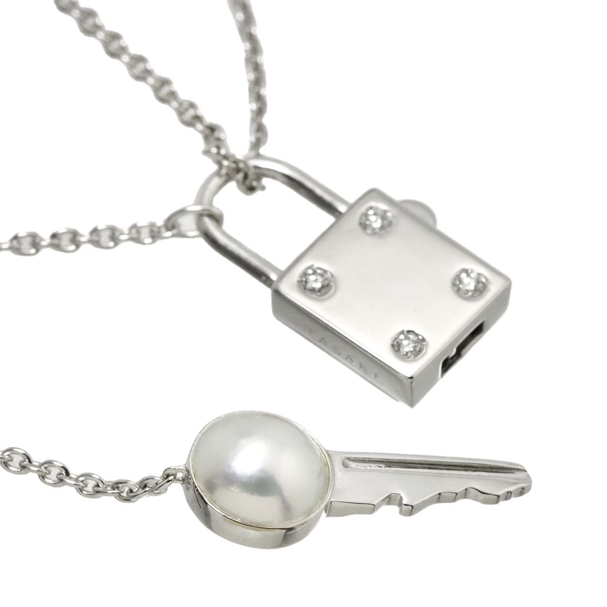 Akoya Pearl 6.5mm Diamond 0.05ct Necklace 18K WG 750 90305474