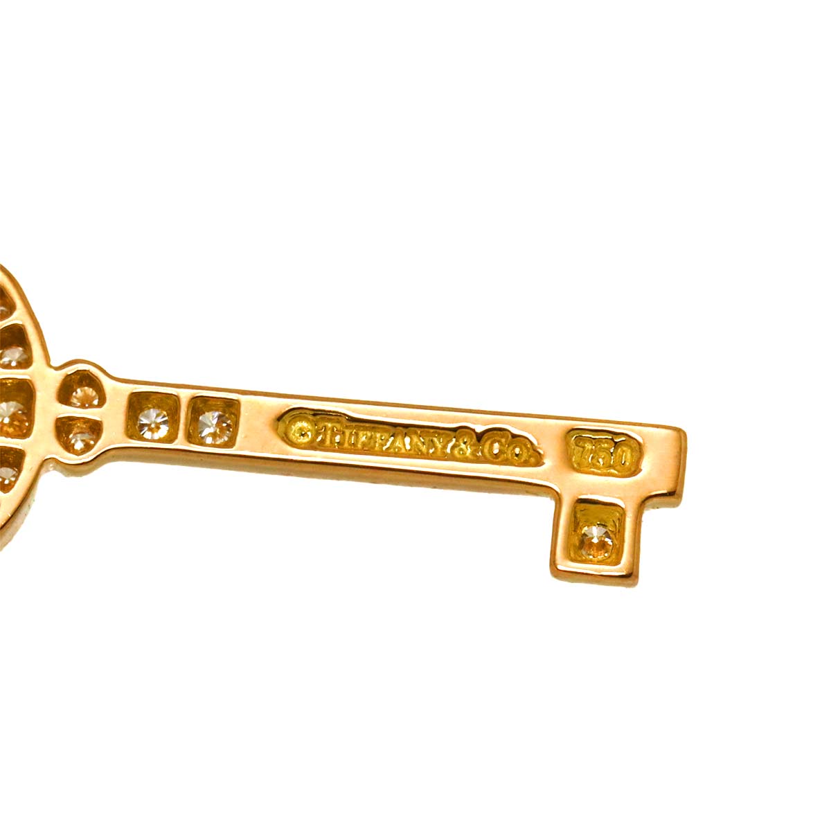 Oval key Diamond Necklace 18K PG 750