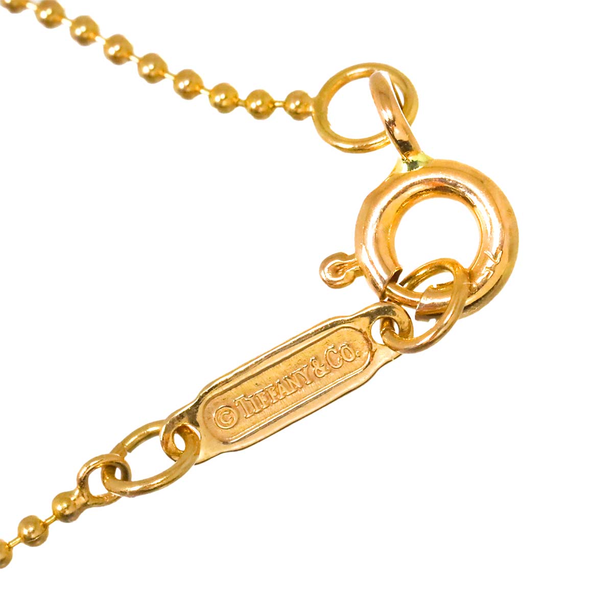 Oval key Diamond Necklace 18K PG 750