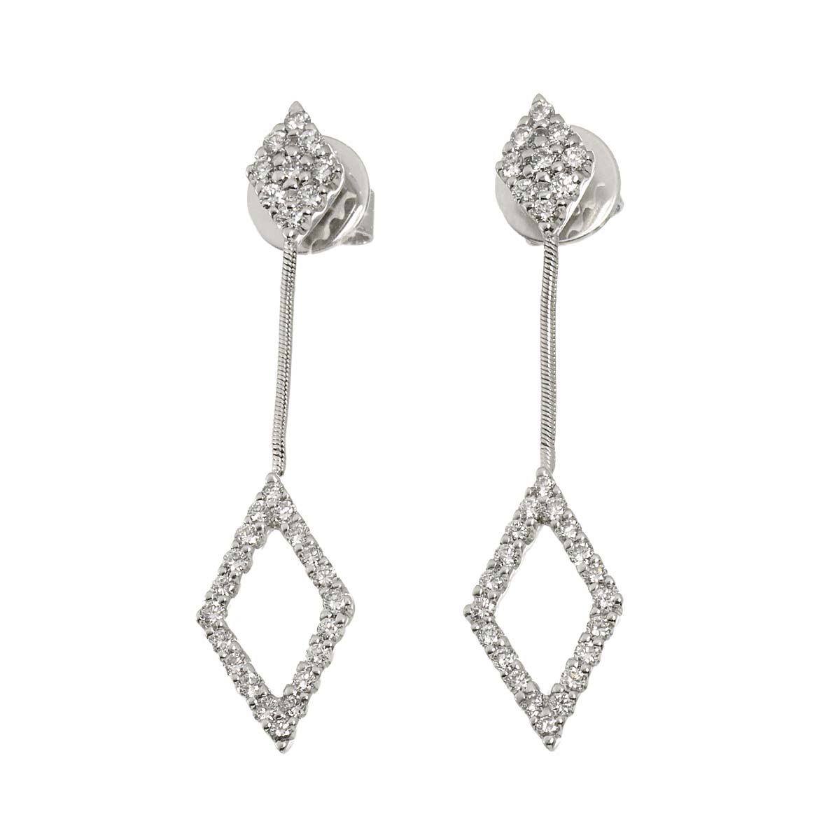 Diamond Earrings Pierced 18K WG 750