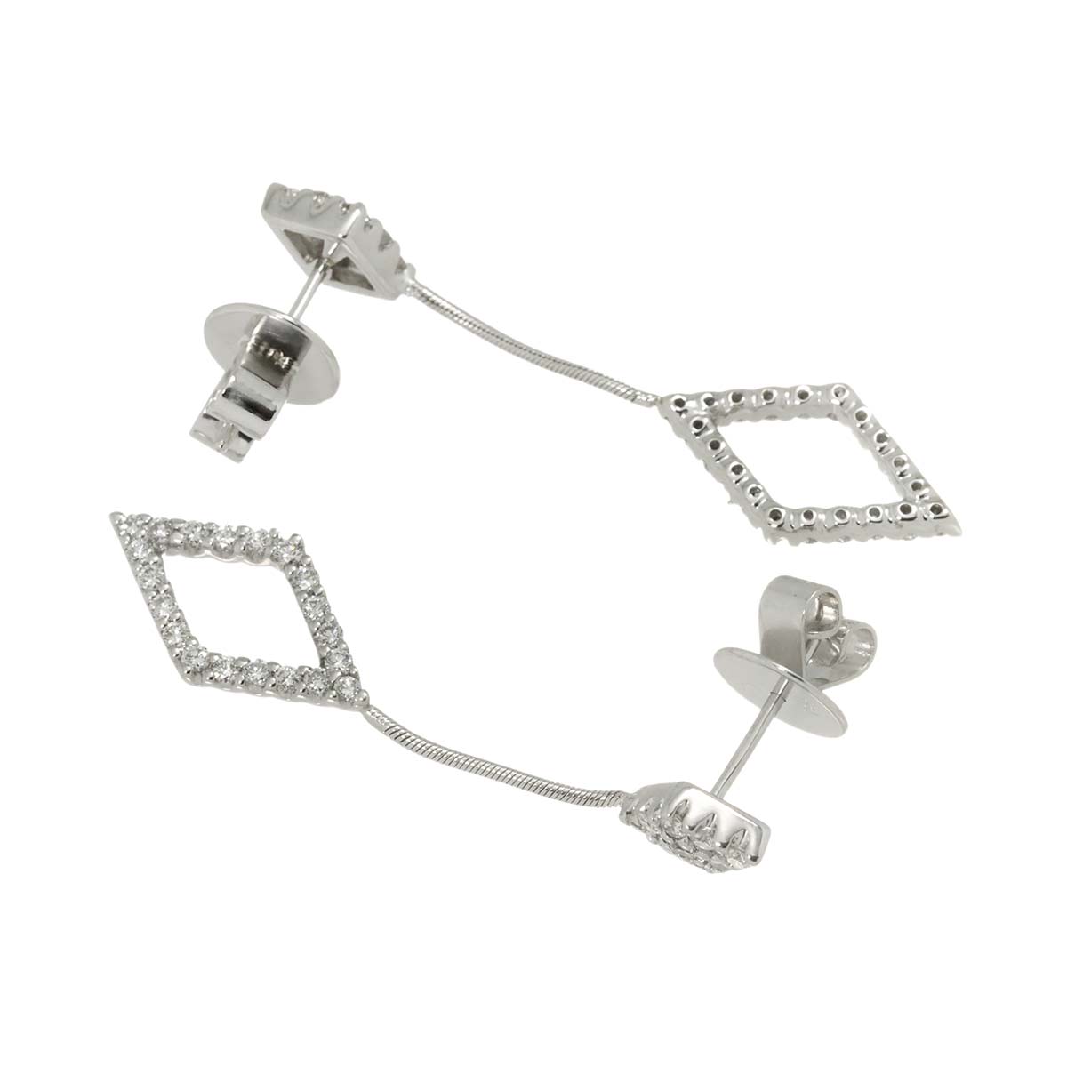 Diamond Earrings Pierced 18K WG 750