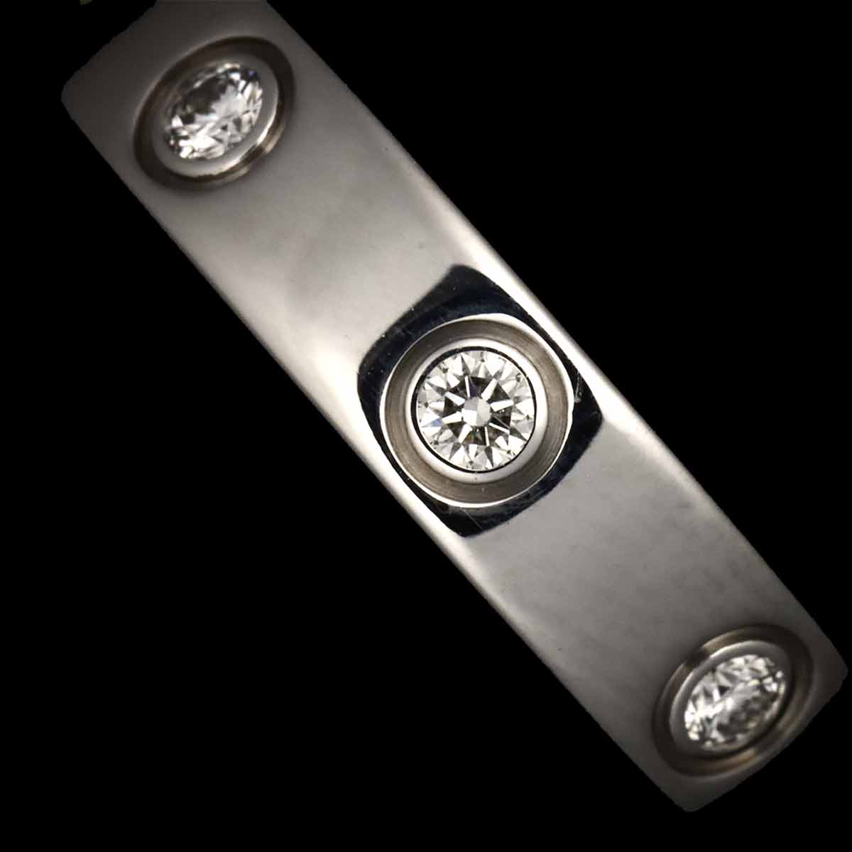 Mini Love Full Diamond Ring 18K White Gold 750 size47 4(US)