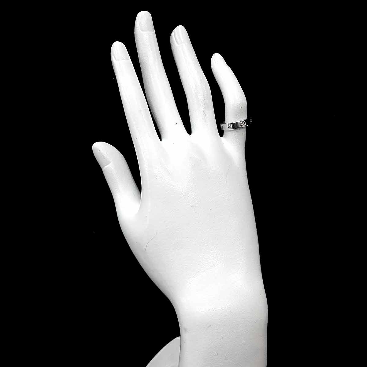 Mini Love Full Diamond Ring 18K White Gold 750 size47 4(US)