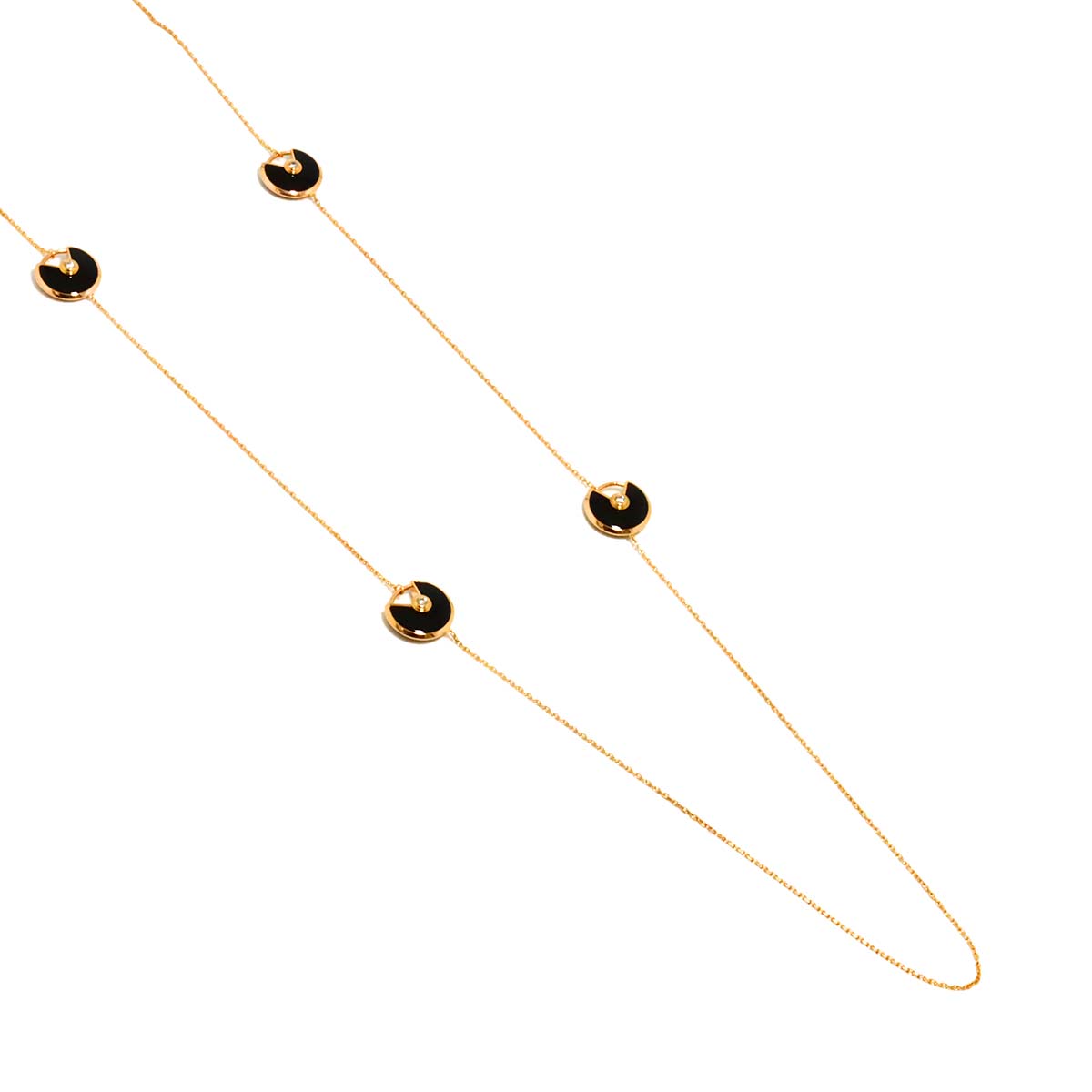 Amulette De Onyx 6P Diamond Necklace XS 18K Pink Gold 750