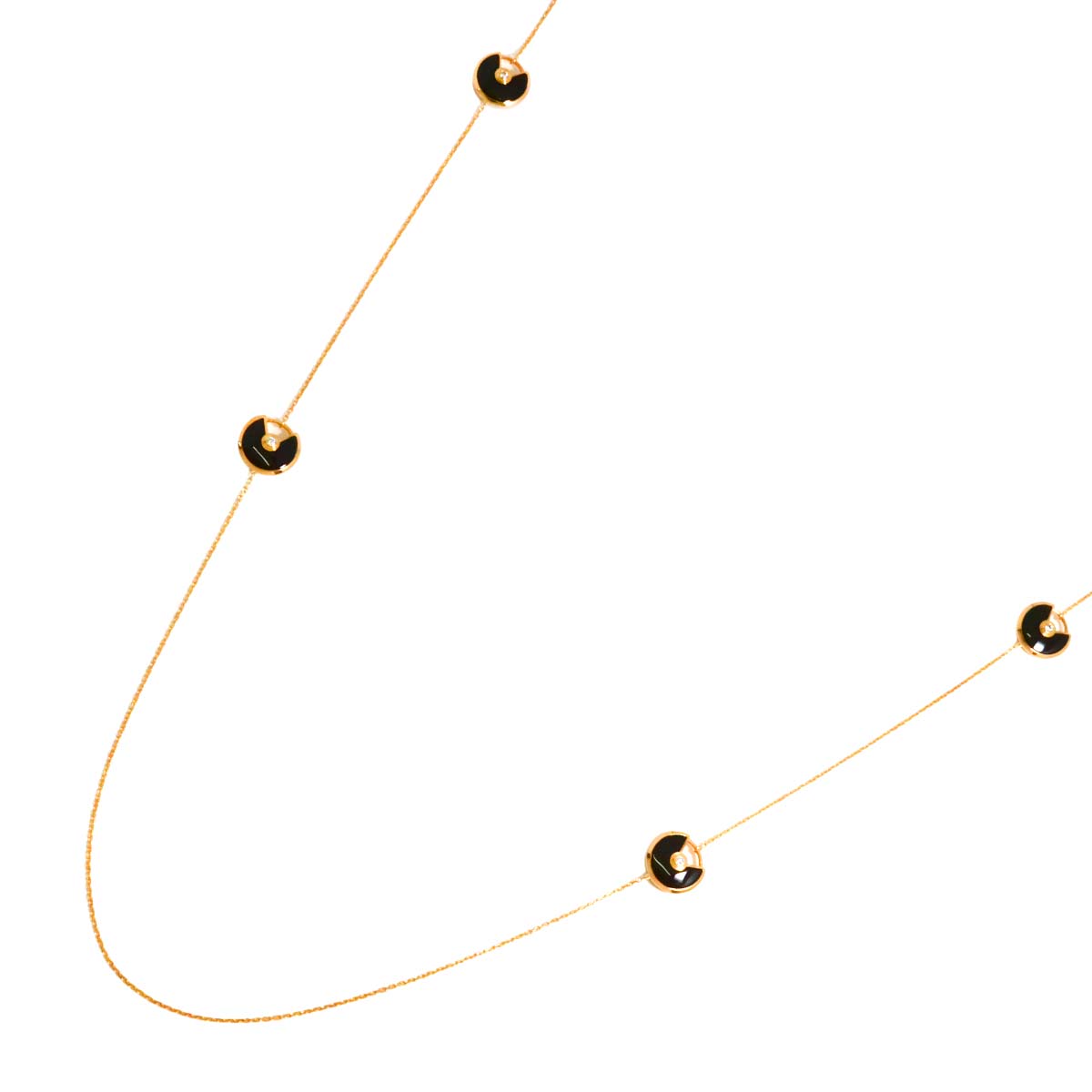 Amulette De Onyx 6P Diamond Necklace XS 18K Pink Gold 750