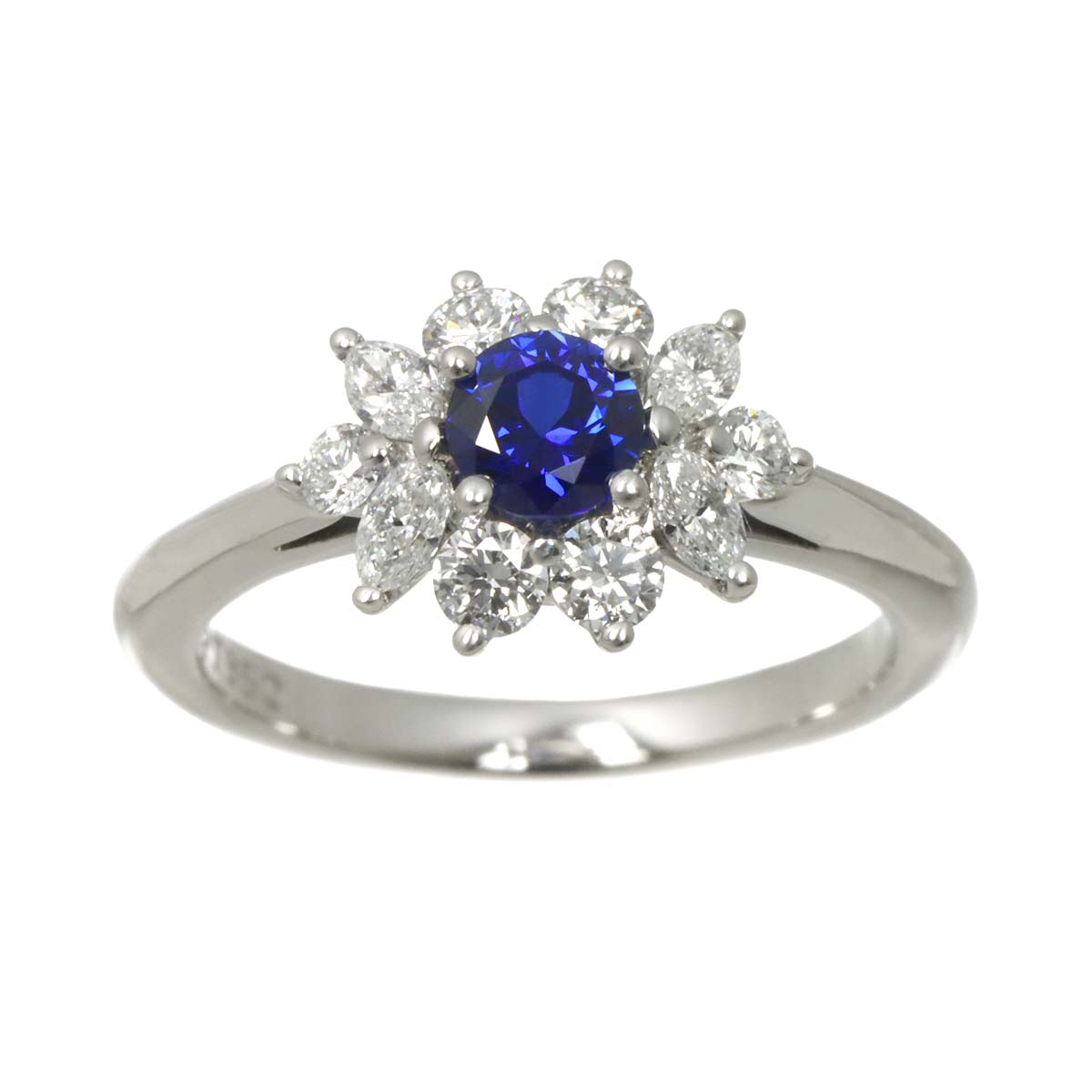Sapphire Diamond Ring Platinum Size5.25-5.5(US)