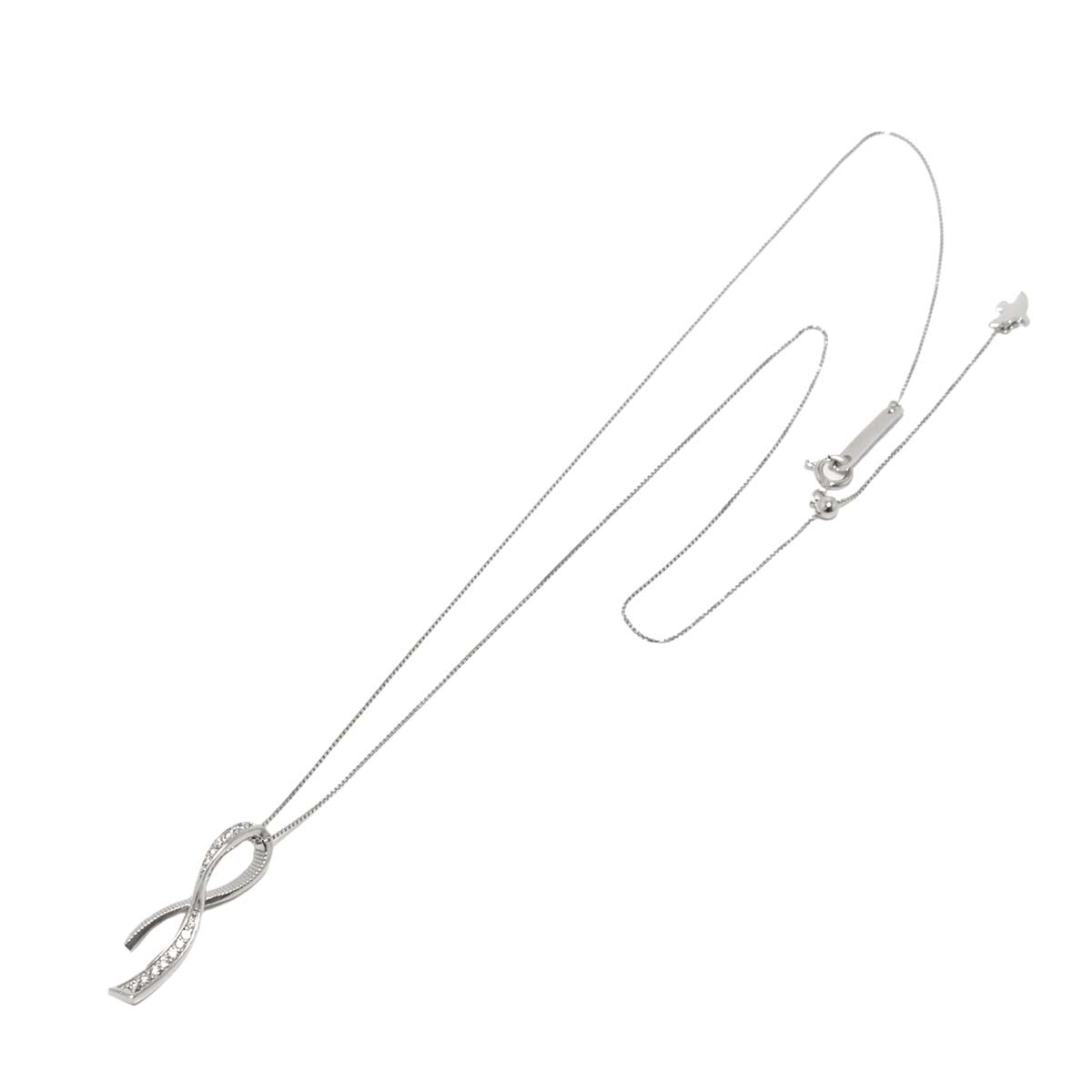 Diamond 0.13ct Necklace 18K White Gold 750