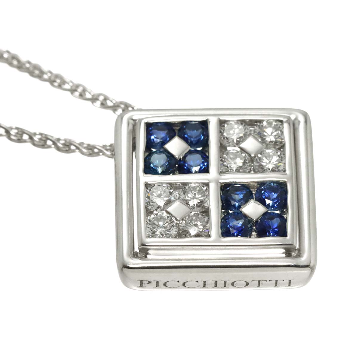 Sapphire 0.66ct Diamond 0.54ct Necklace 18K WG 750 90305493