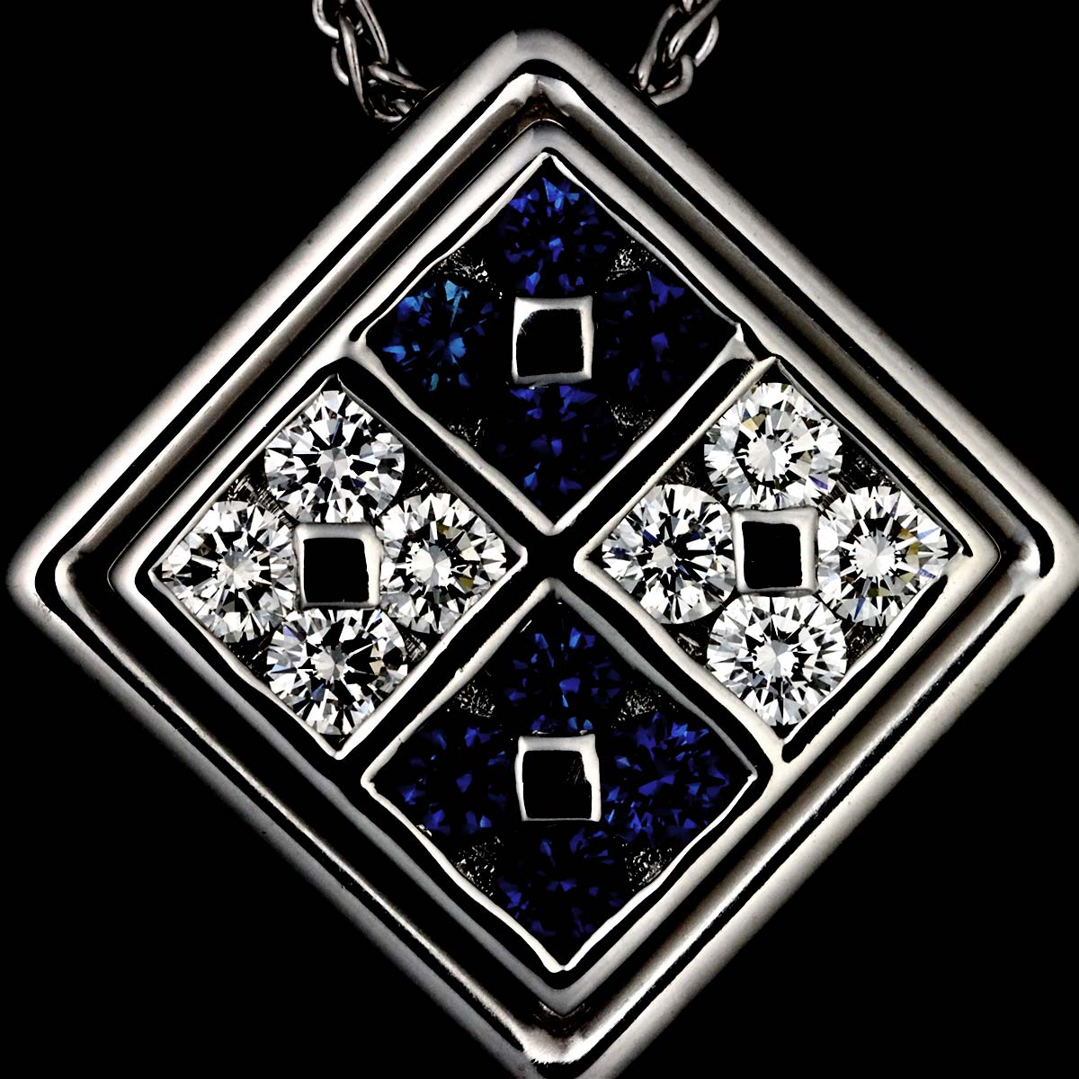 Sapphire 0.66ct Diamond 0.54ct Necklace 18K WG 750 90305493