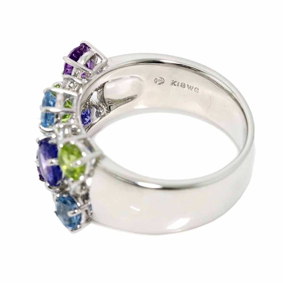 Multi Stone Diamond 0.29ct Ring 18K WG 750 Size6.75(US)