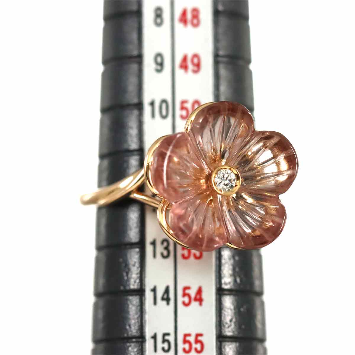 Diamond Ring 18K PG 750 Size6(US)