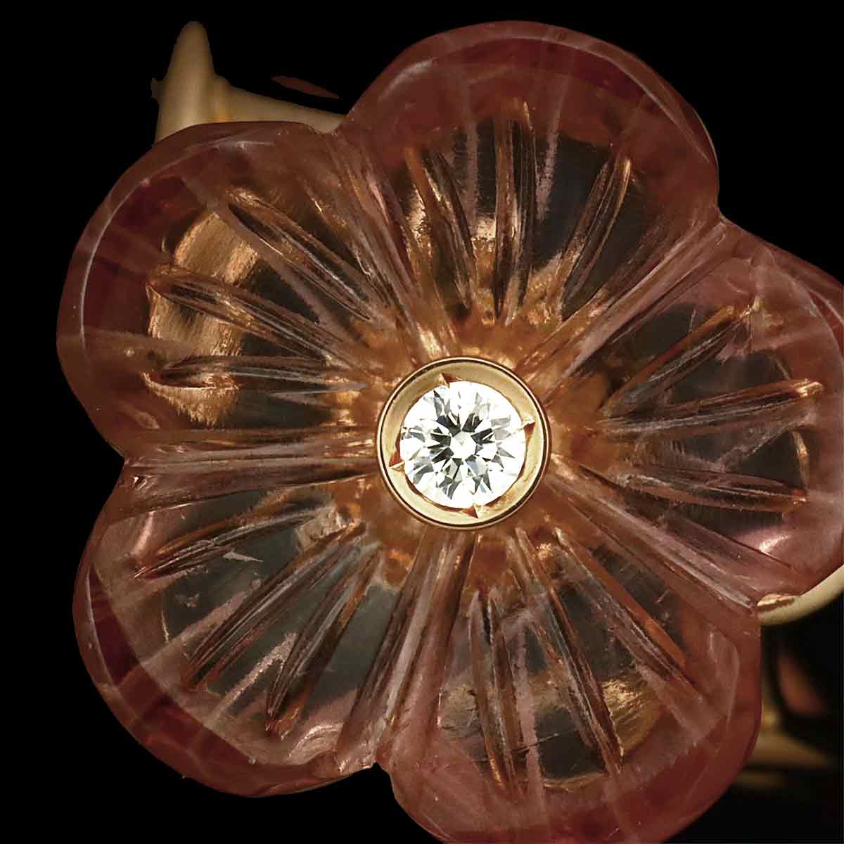 Diamond Ring 18K PG 750 Size6(US)