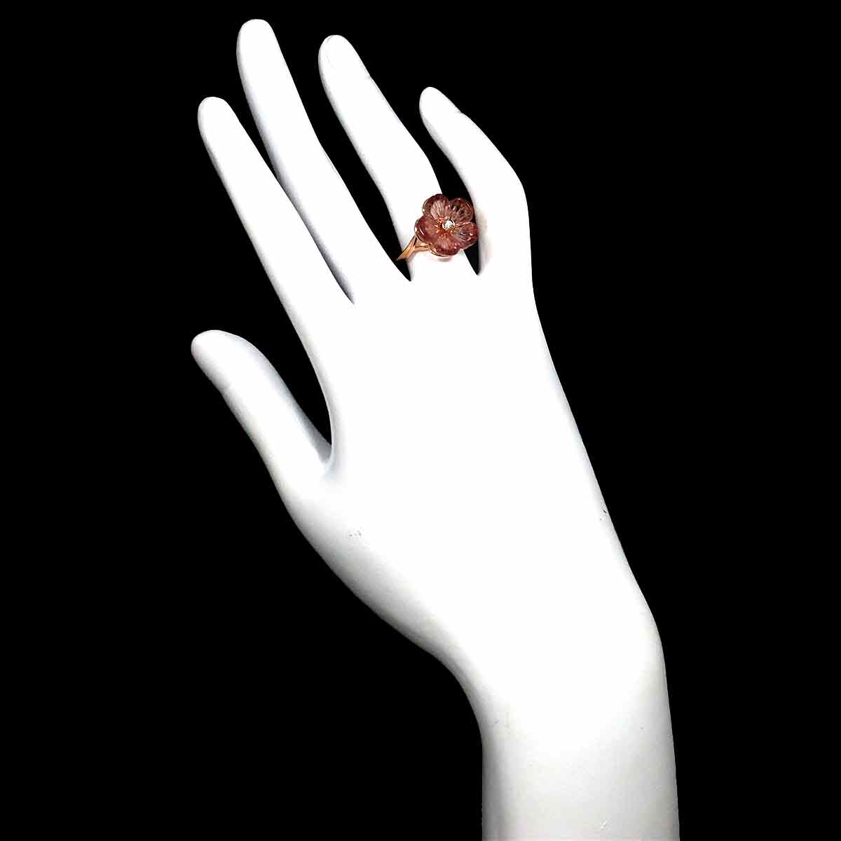 Diamond Ring 18K PG 750 Size6(US)