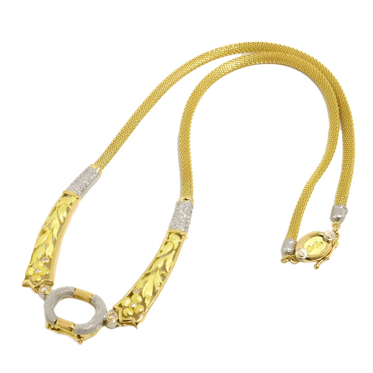 As Time Diamond Necklace Pt 18K YG 750