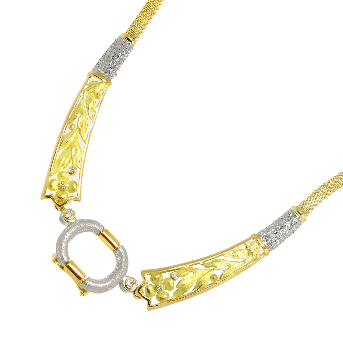 As Time Diamond Necklace Pt 18K YG 750