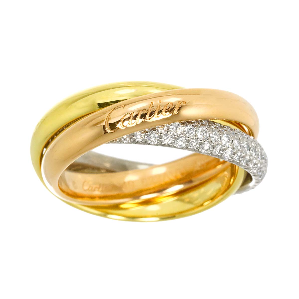 Trinity MM Diamond Ring 18K YG WG PG 750 Size49 4.75-5(US)