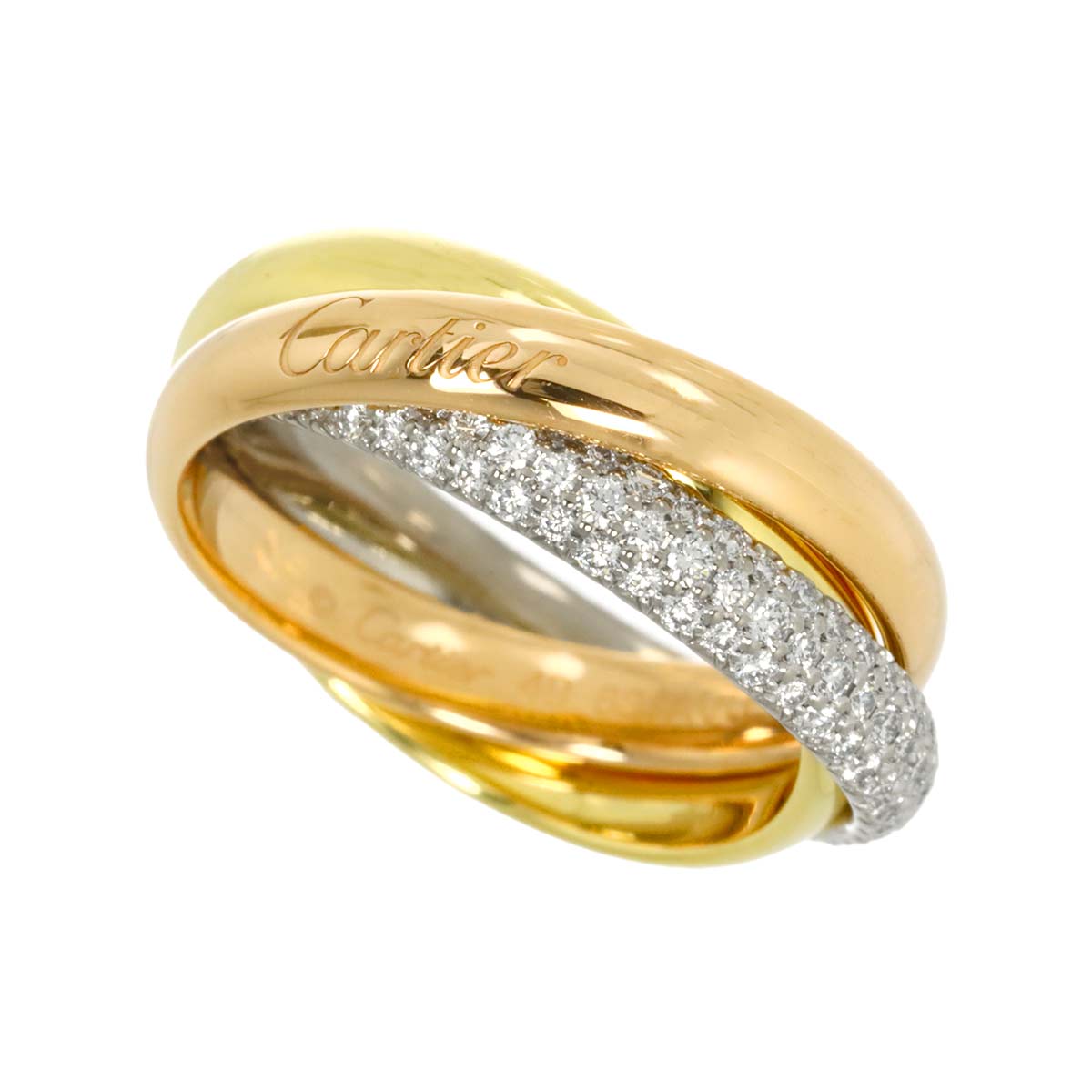 Trinity MM Diamond Ring 18K YG WG PG 750 Size49 4.75-5(US)