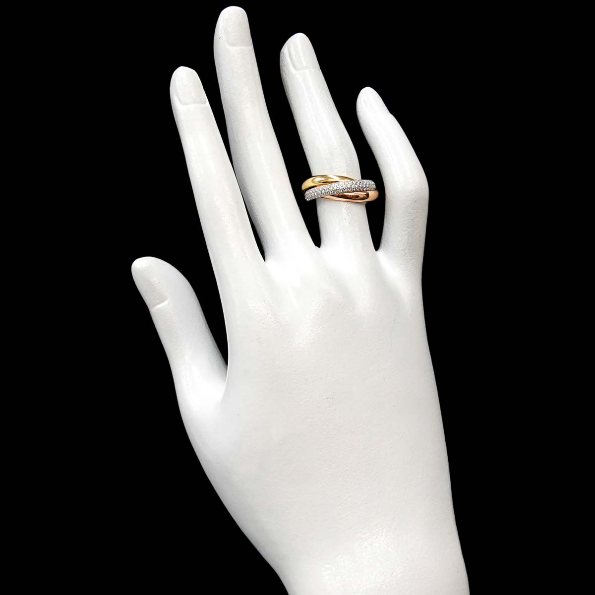 Trinity MM Diamond Ring 18K YG WG PG 750 Size49 4.75-5(US)