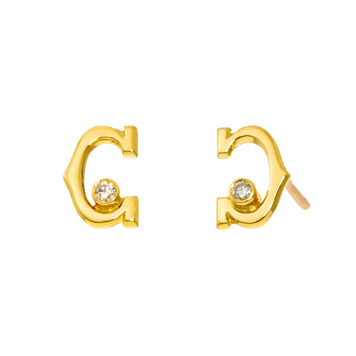Diamond Earrings Pierced 18K YG 750