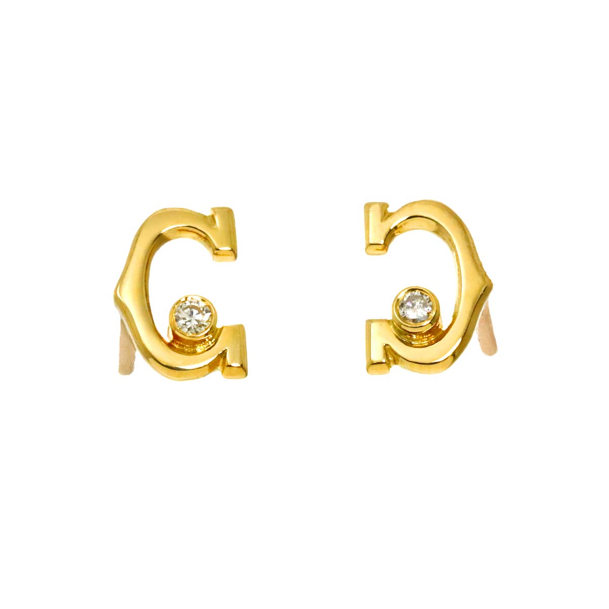 Diamond Earrings Pierced 18K YG 750