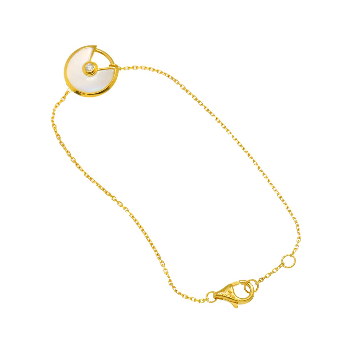 Amulette Mother of Pearl Diamond Bracelet XS 18K YG 750