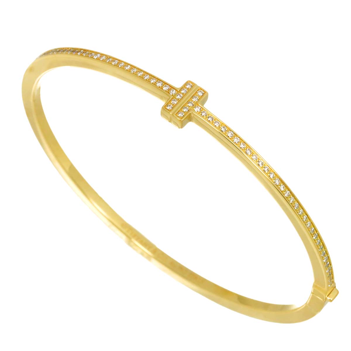 T Wire Diamond Bracelet 18K Yellow Gold 750