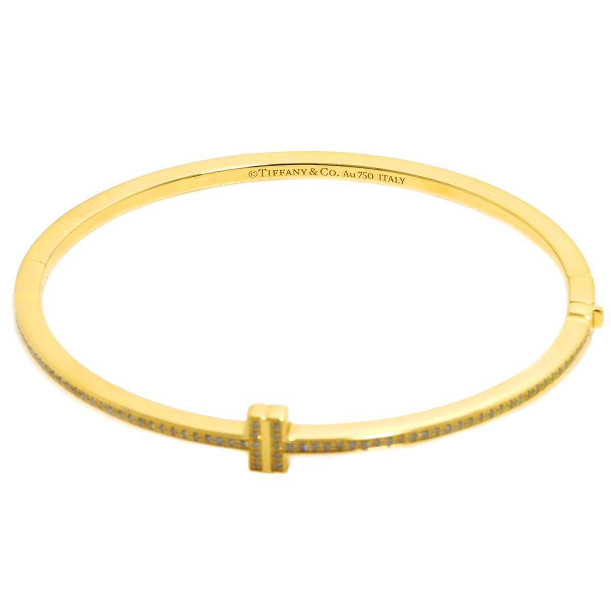 T Wire Diamond Bracelet 18K Yellow Gold 750