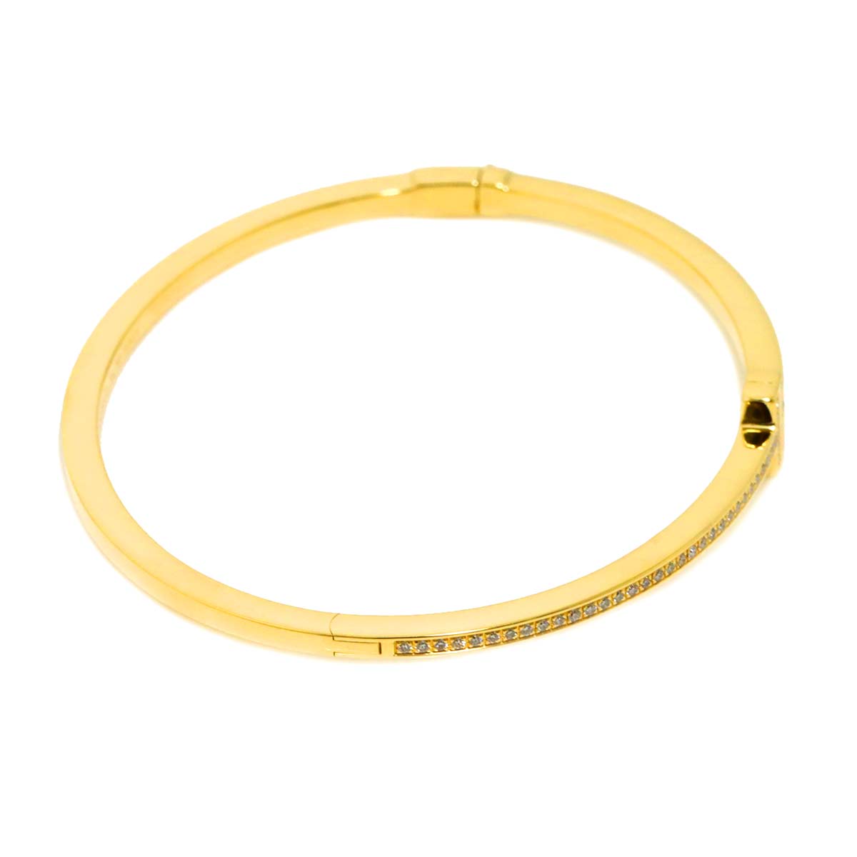 T Wire Diamond Bracelet 18K Yellow Gold 750