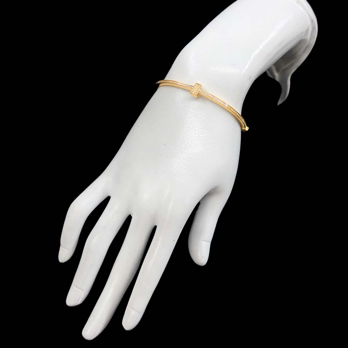 T Wire Diamond Bracelet 18K Yellow Gold 750