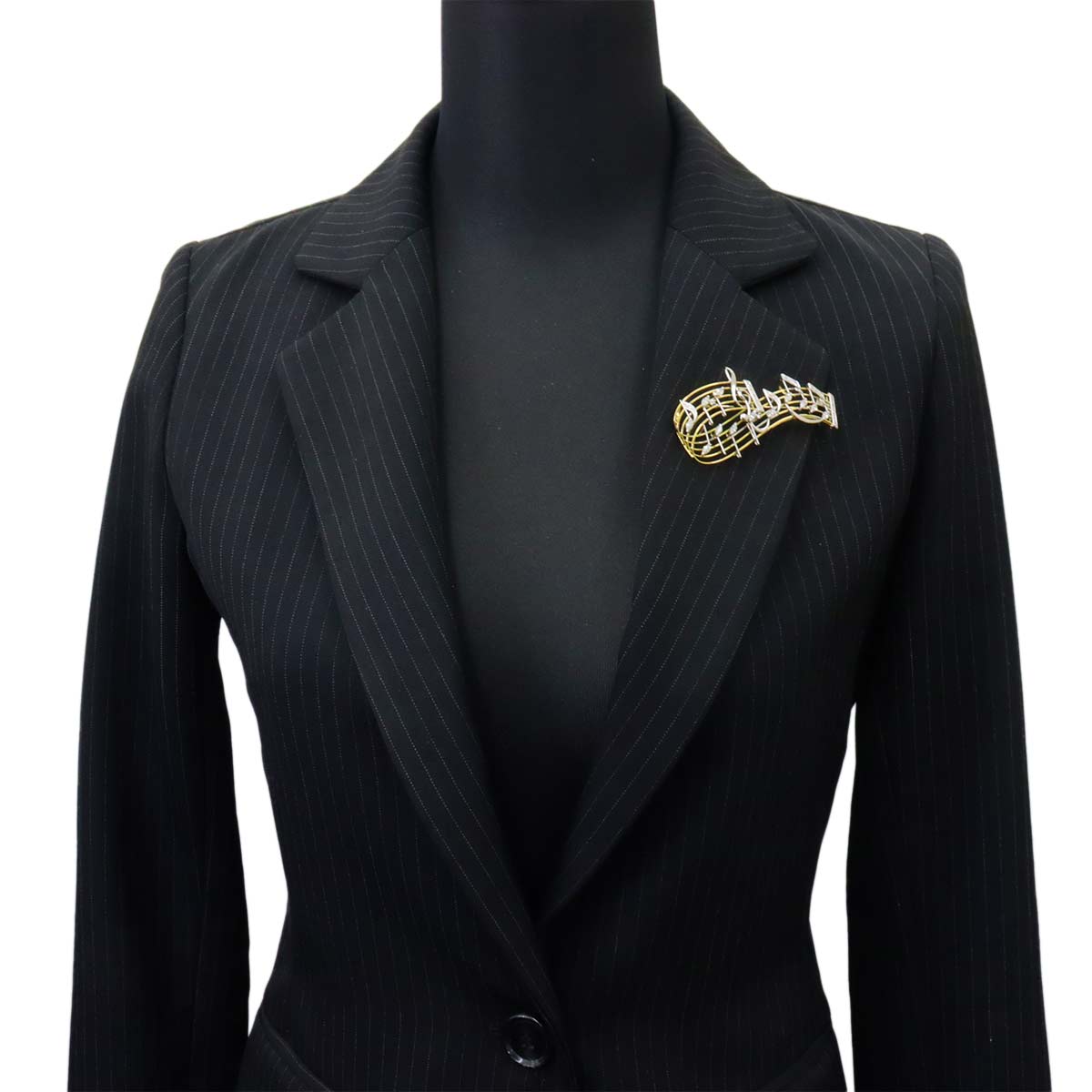 Diamond 1.29ct Brooch 18K WG YG White Yellow Gold 750