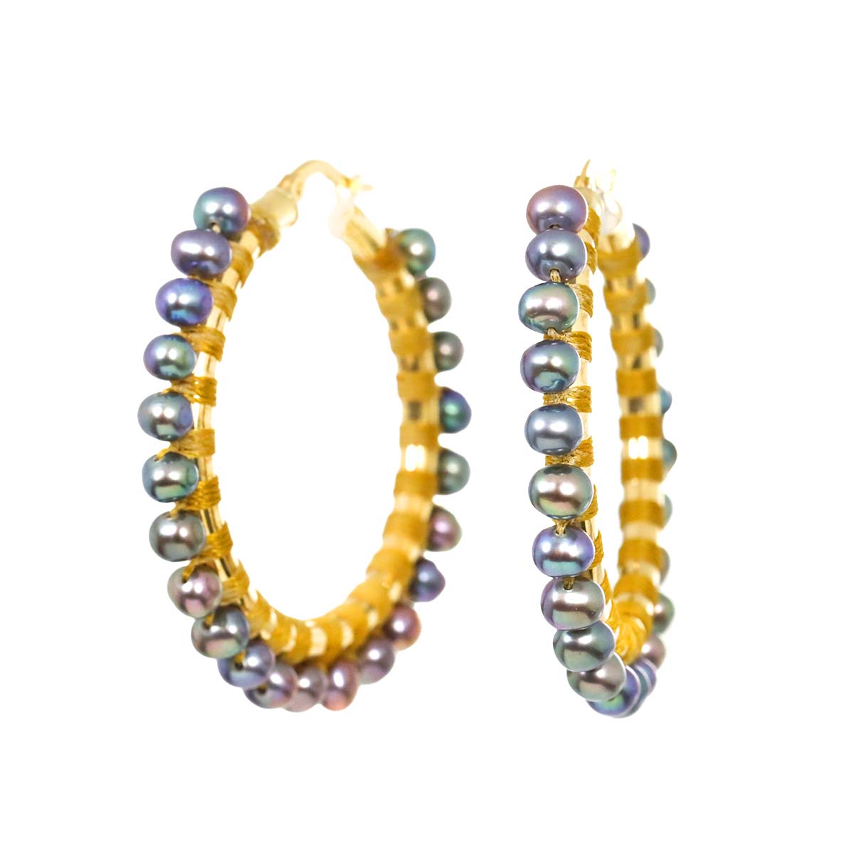 Freshwater cultured pearl Earrings Pierced 14K YG 585