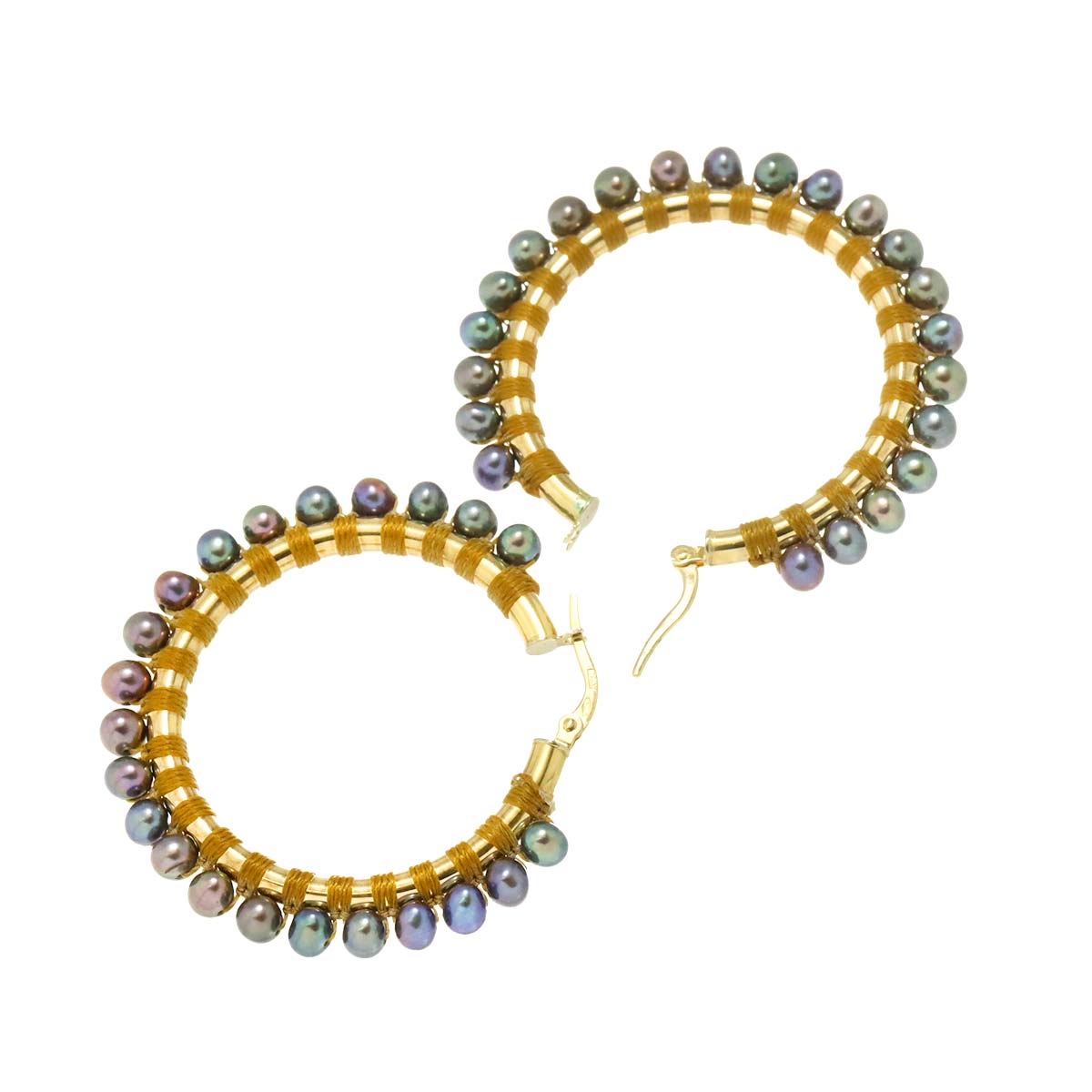 Freshwater cultured pearl Earrings Pierced 14K YG 585