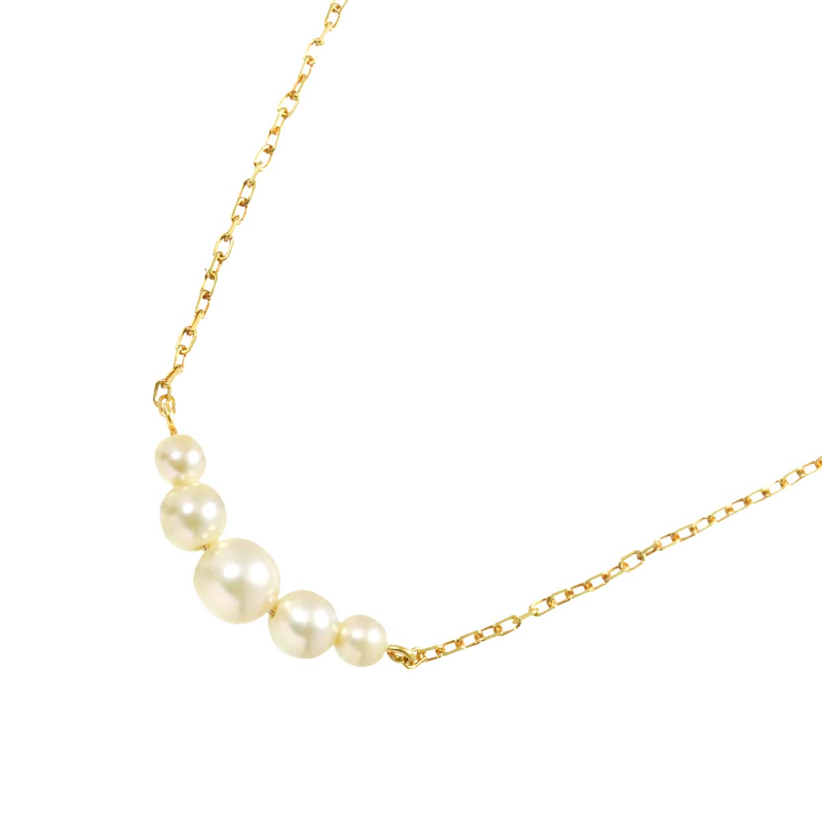 Baby Pearl 5.3-3.3mm Necklace 18K YG 750