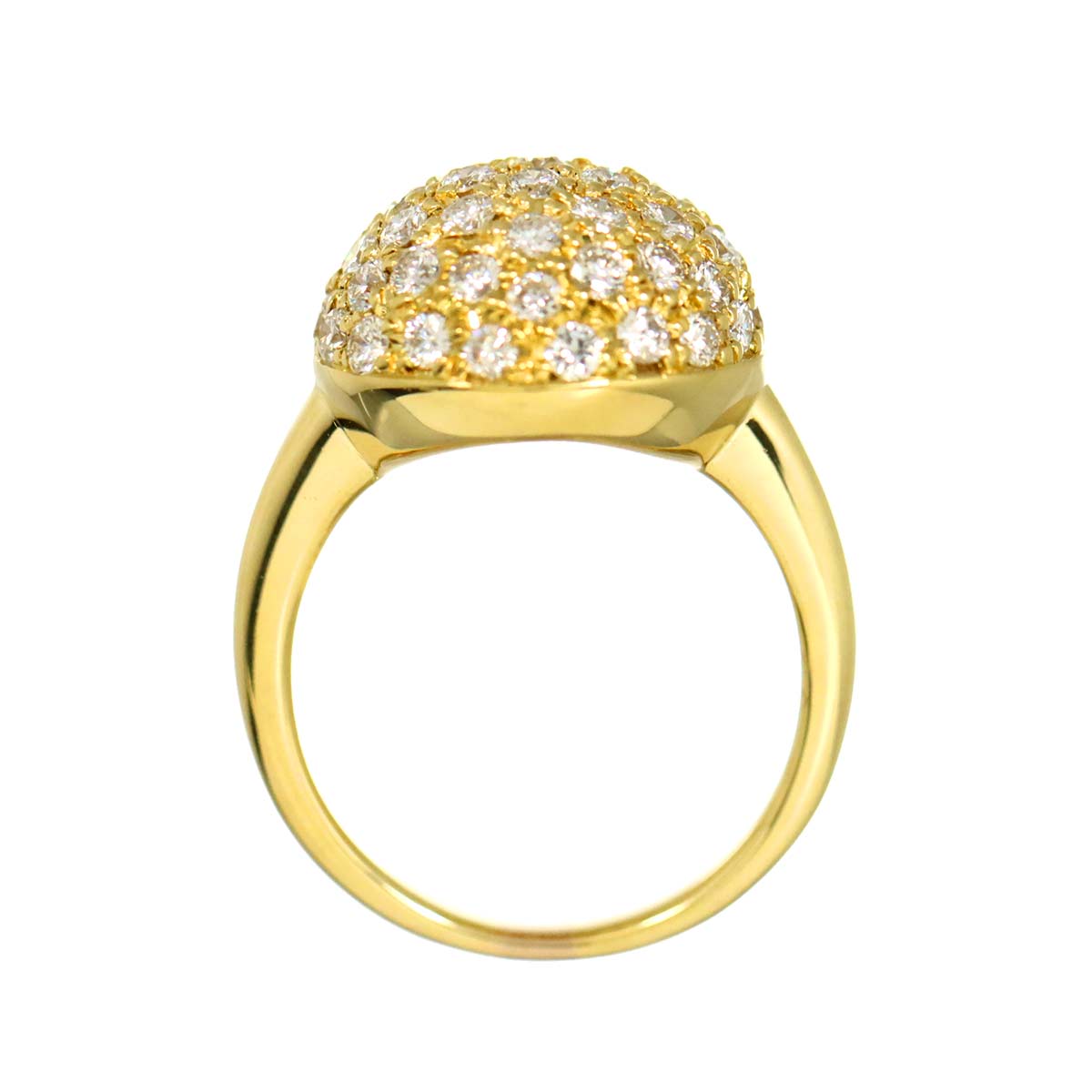 Diamond 1.46ct Ring 18K K18 YG Yellow Gold 750 size5.25-5.5(US)