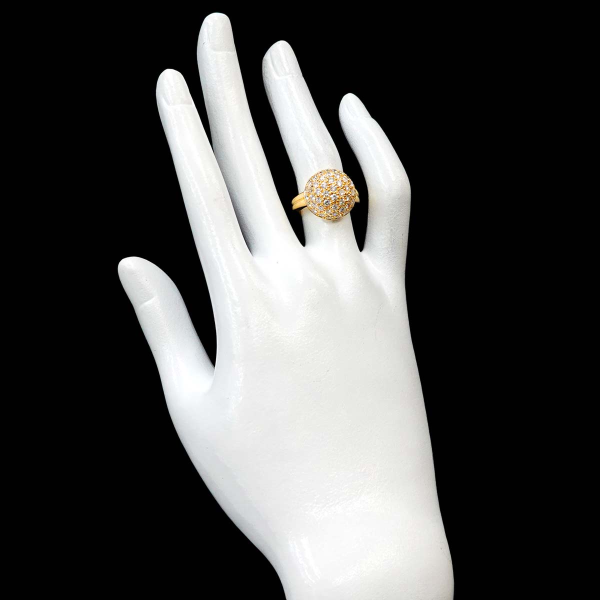 Diamond 1.46ct Ring 18K K18 YG Yellow Gold 750 size5.25-5.5(US)
