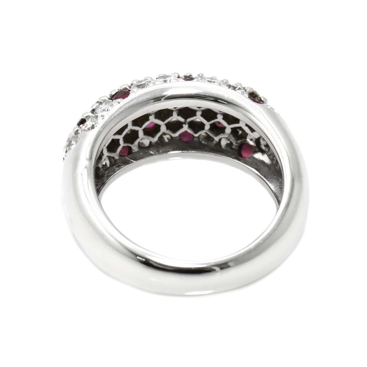 Ruby Diamond 1.48ct Ring 18K WG size5.5-5.75(US)