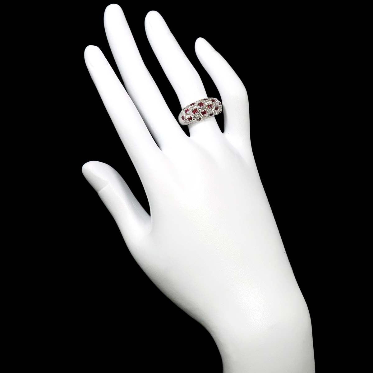 Ruby Diamond 1.48ct Ring 18K WG size5.5-5.75(US)