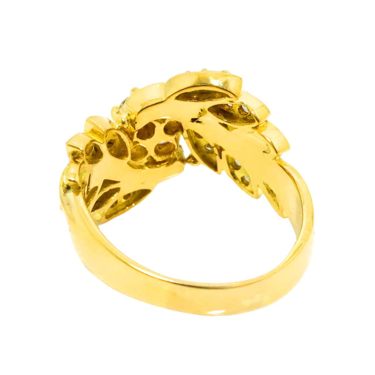 Diamond 0.50ct Ring 18K K18 YG Yellow Gold 750 size6(US)