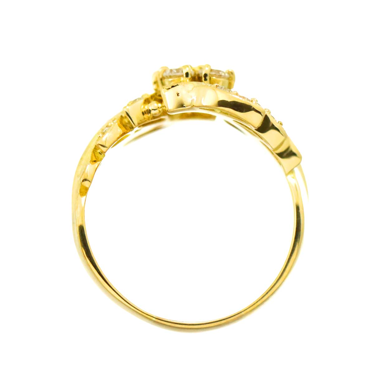 Diamond 0.50ct Ring 18K K18 YG Yellow Gold 750 size6(US)