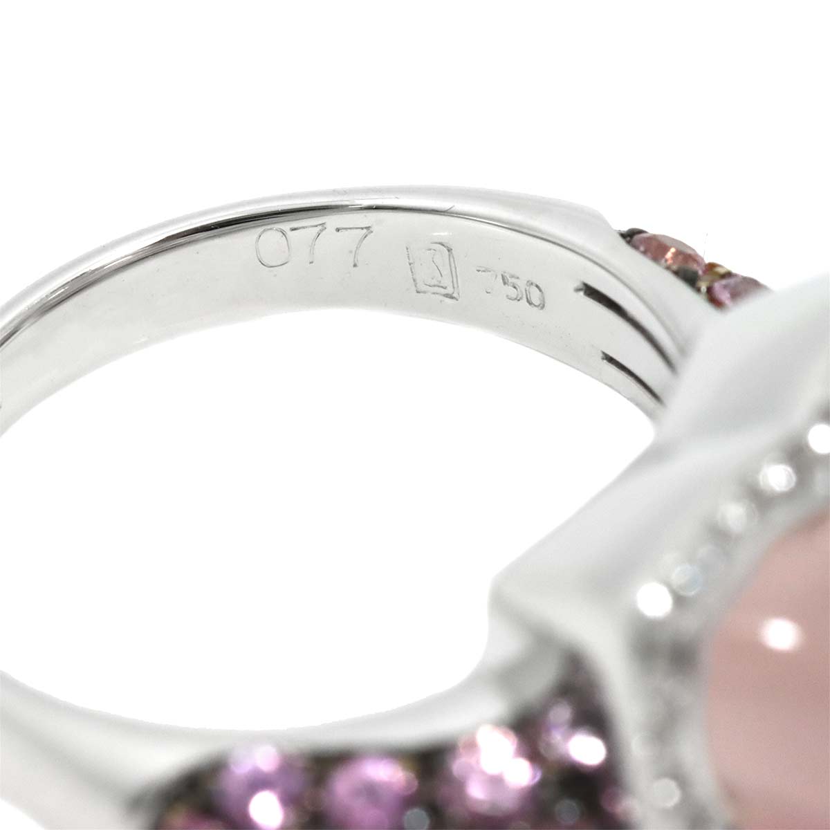 Quartz 5.88ct Sapphire 0.77ct Diamond 0.16ct Ring 750 WG size5.25(US)