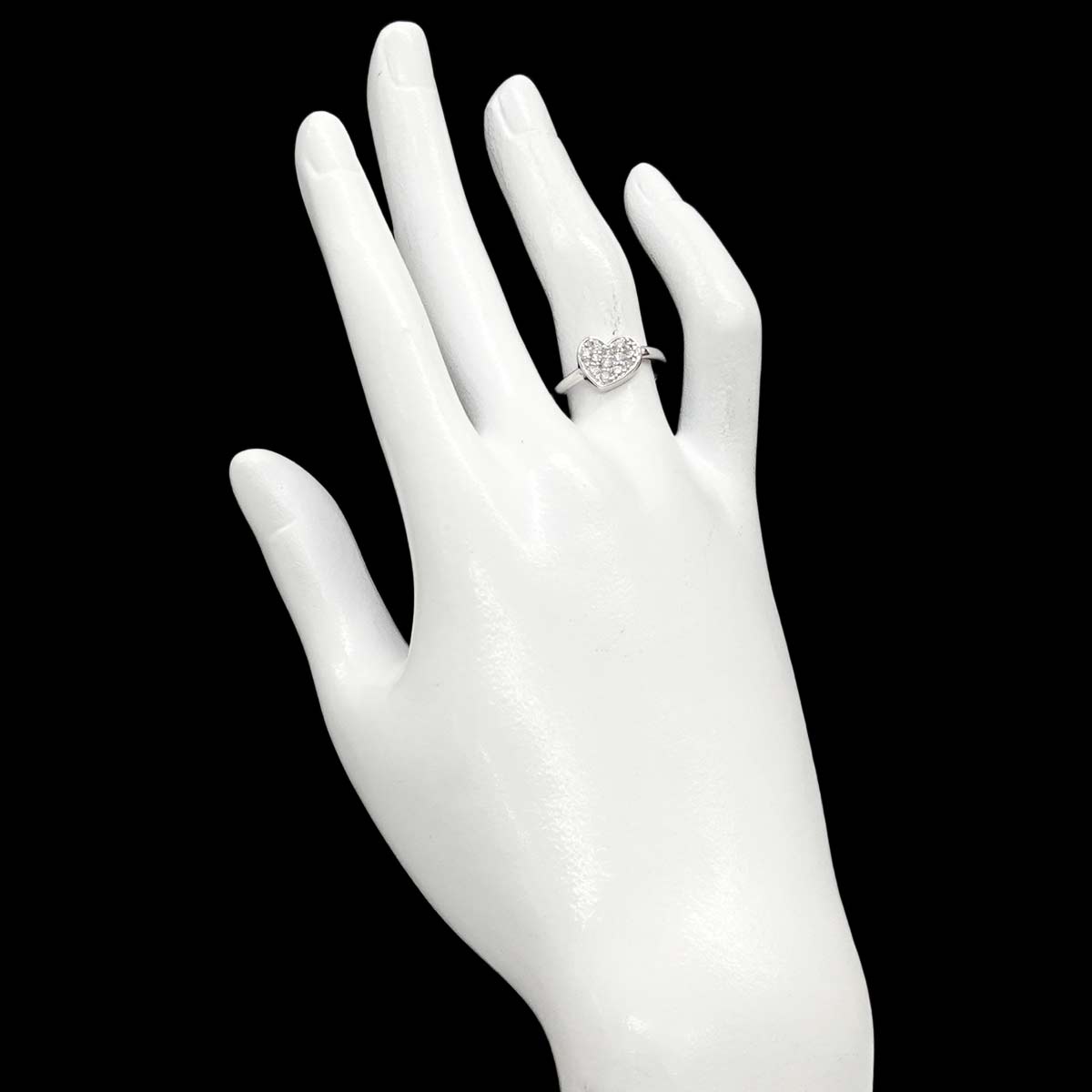 Diamond 0.24ct Ring 18K K18 WG White Gold size6.5-6.75(US)