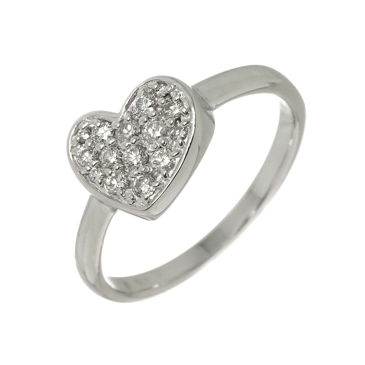 Diamond 0.24ct Ring 18K K18 WG White Gold size6.5-6.75(US)