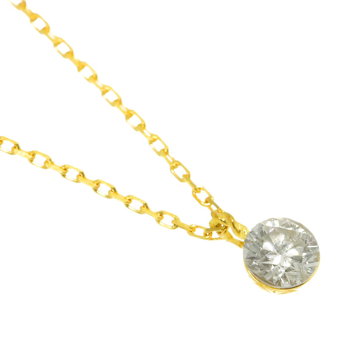 Diamond 0.20ct Necklace 18K YG Yellow Gold 750