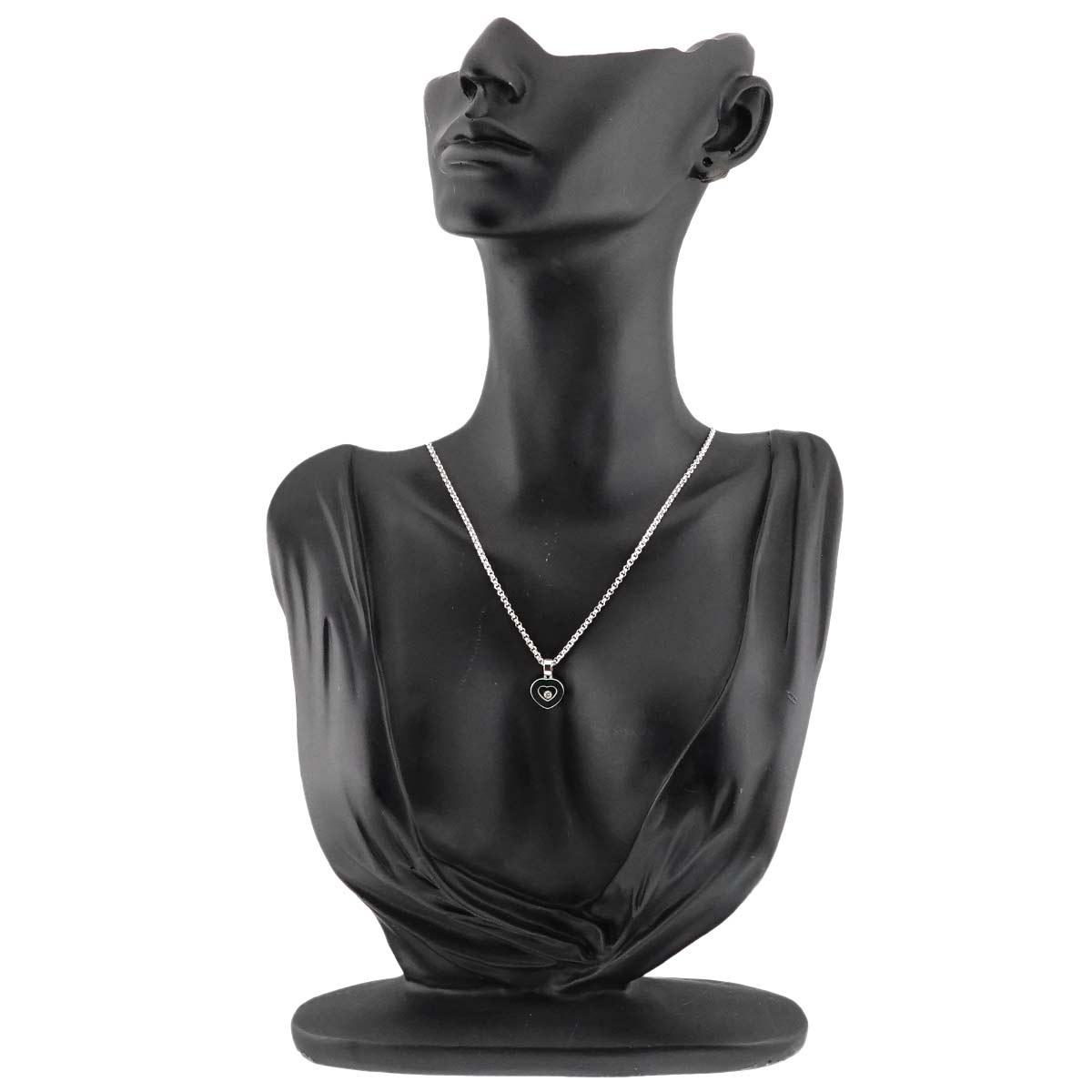 Happy Diamond Heart Necklace 18K White Gold 750