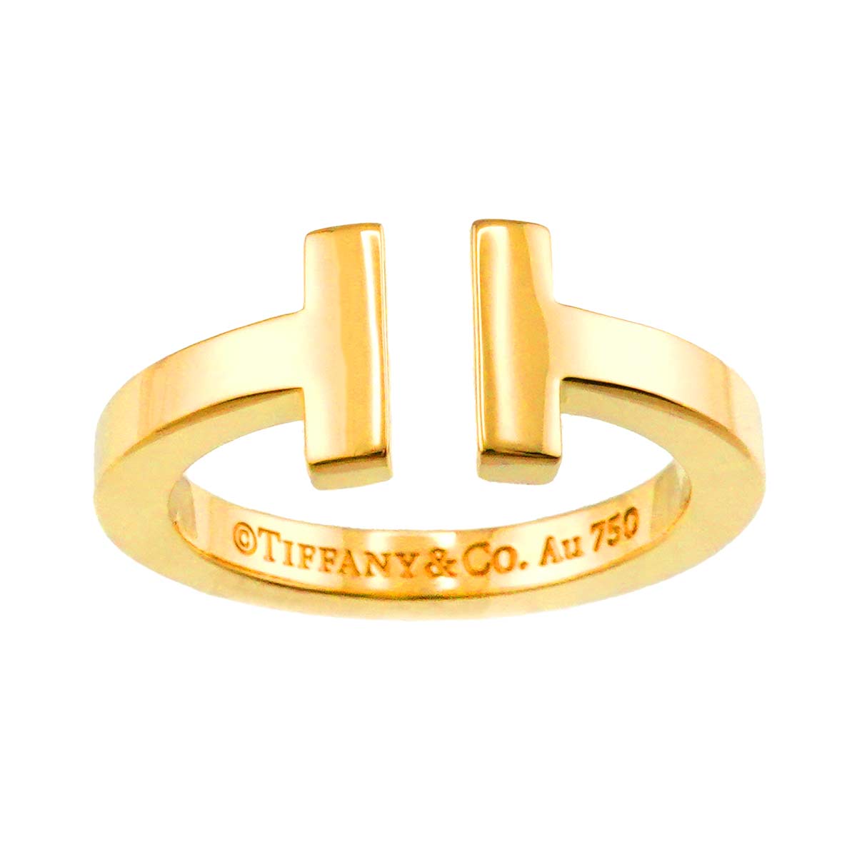 T Square Ring 18K YG Yellow Gold 750 size5.5-5.75(US)