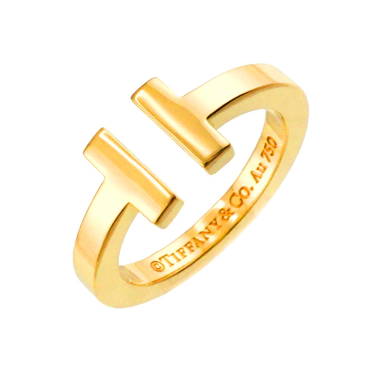T Square Ring 18K YG Yellow Gold 750 size5.5-5.75(US)